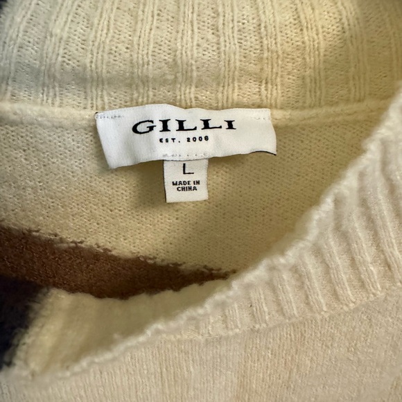 Gilli Geometric Pattern High Neck Sweater Large - Picture 3 of 4
